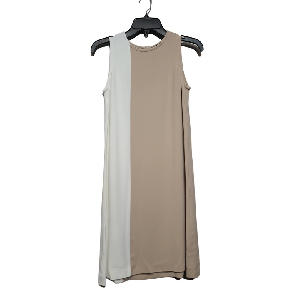 Antonelli Crepe Colorblock Sleeveless Shift Dress Size 38 2